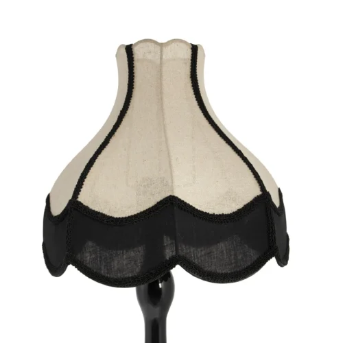 Grande lampe à franges noires et lin écru pied fuselé Ethan Chloé 85 cm — vue 2