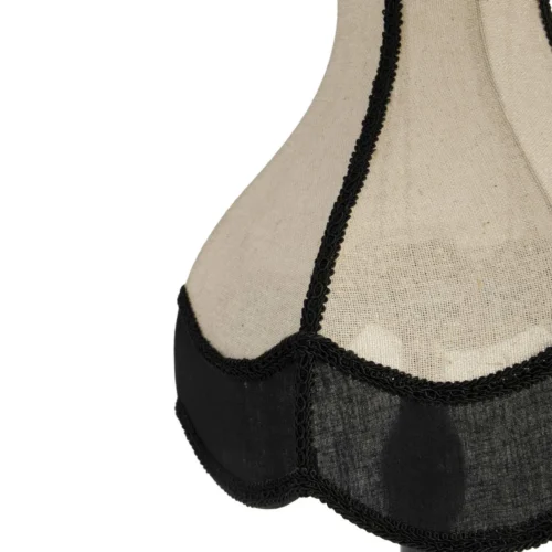 Grande lampe à franges noires et lin écru pied fuselé Ethan Chloé 85 cm — vue 3