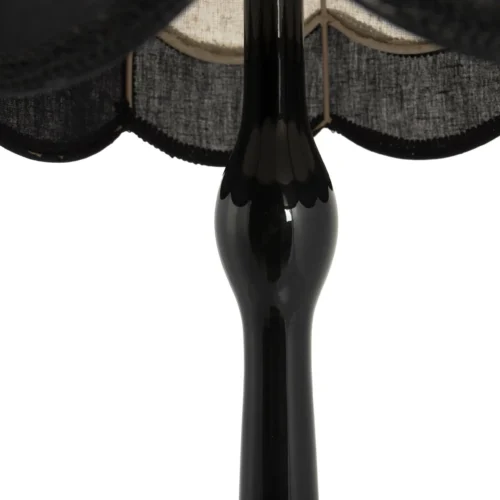 Grande lampe à franges noires et lin écru pied fuselé Ethan Chloé 85 cm — vue 7