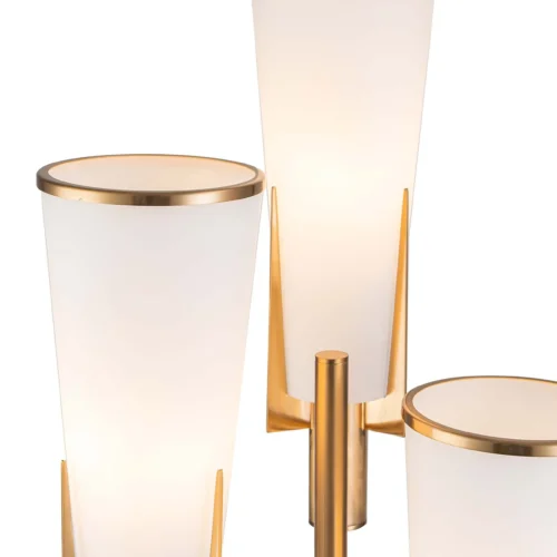 Grande lampe à poser trois tulipes de verre branches dorées Ethan Chloé 108 cm — vue 3