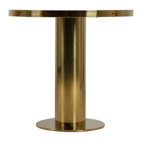 Table bistrot miroir bleu ronde pied colonne doré Ethan Chloé 80 cm — vue 5