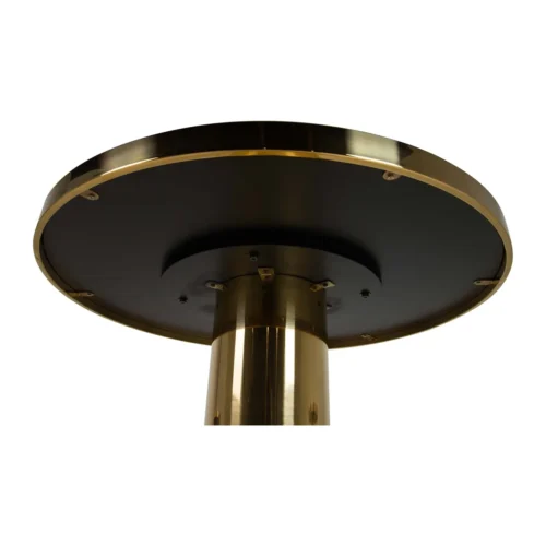Table bistrot miroir bleu ronde pied colonne doré Ethan Chloé 80 cm — vue 9