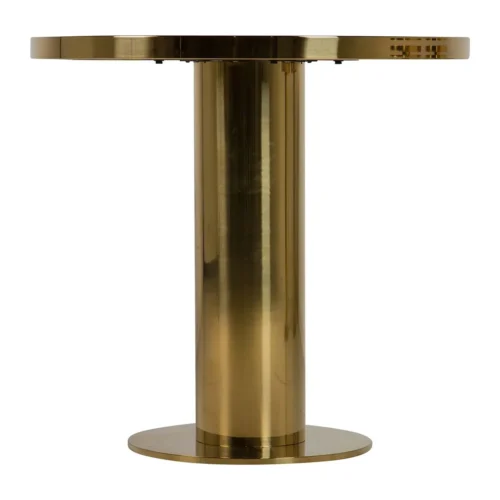Table bistrot miroir noir ronde pied colonne doré Ethan Chloé 80 cm — vue 4
