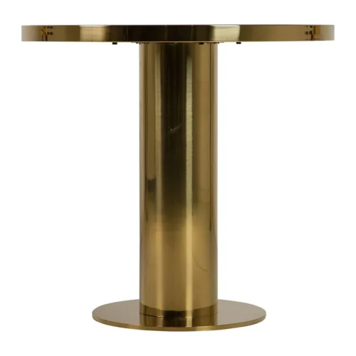 Table bistrot miroir vert ronde pied colonne doré Ethan Chloé 80 cm — vue 4