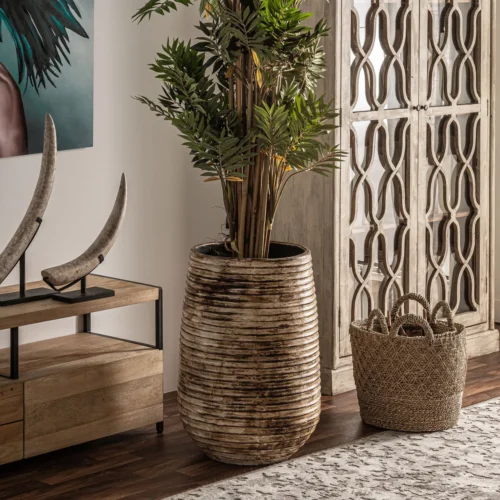 Jarre Aleksy terre cuite marron vieilli 70 cm Vical Home — vue 3