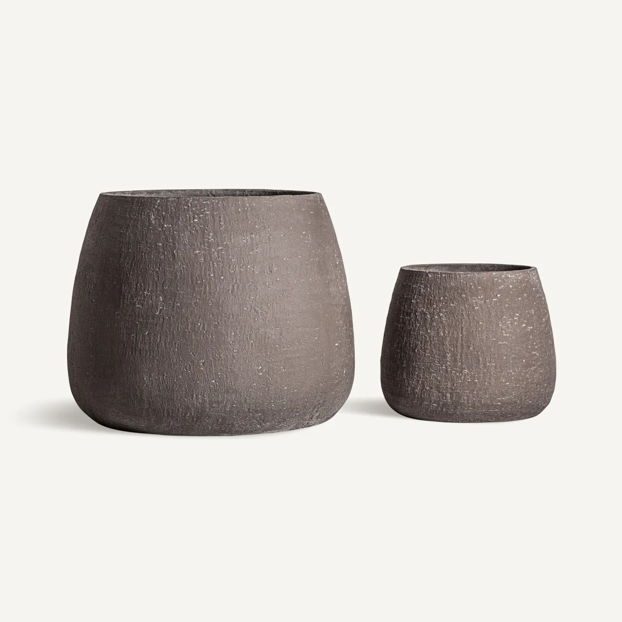 Jarre Baladou fibre-ciment marron lot de 2 Vical Home