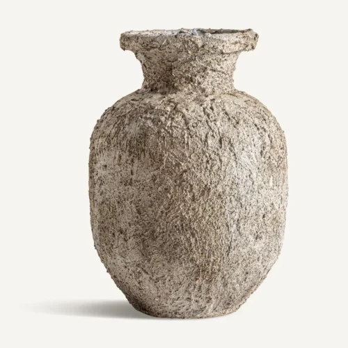 Vase et cache pot Jarre Belca terre cuite grise Vical Home