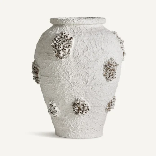 Jarre béton blanc cassé et coquillage 55 x 70 Vical Home