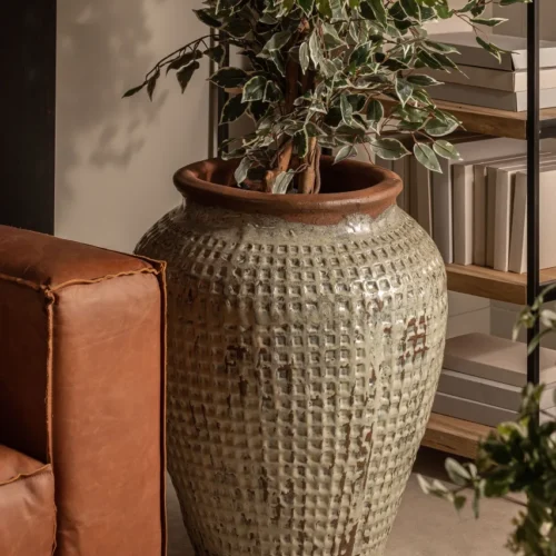Jarre Blegy céramique verte vieillie Vical Home — vue 5