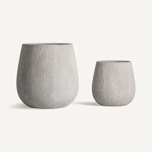 Jarre Carlux fibre-ciment beige lot de 2 Vical Home
