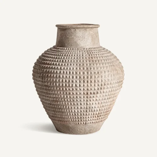 Vase et cache pot Jarre Donie ciment beige 96 cm Vical Home