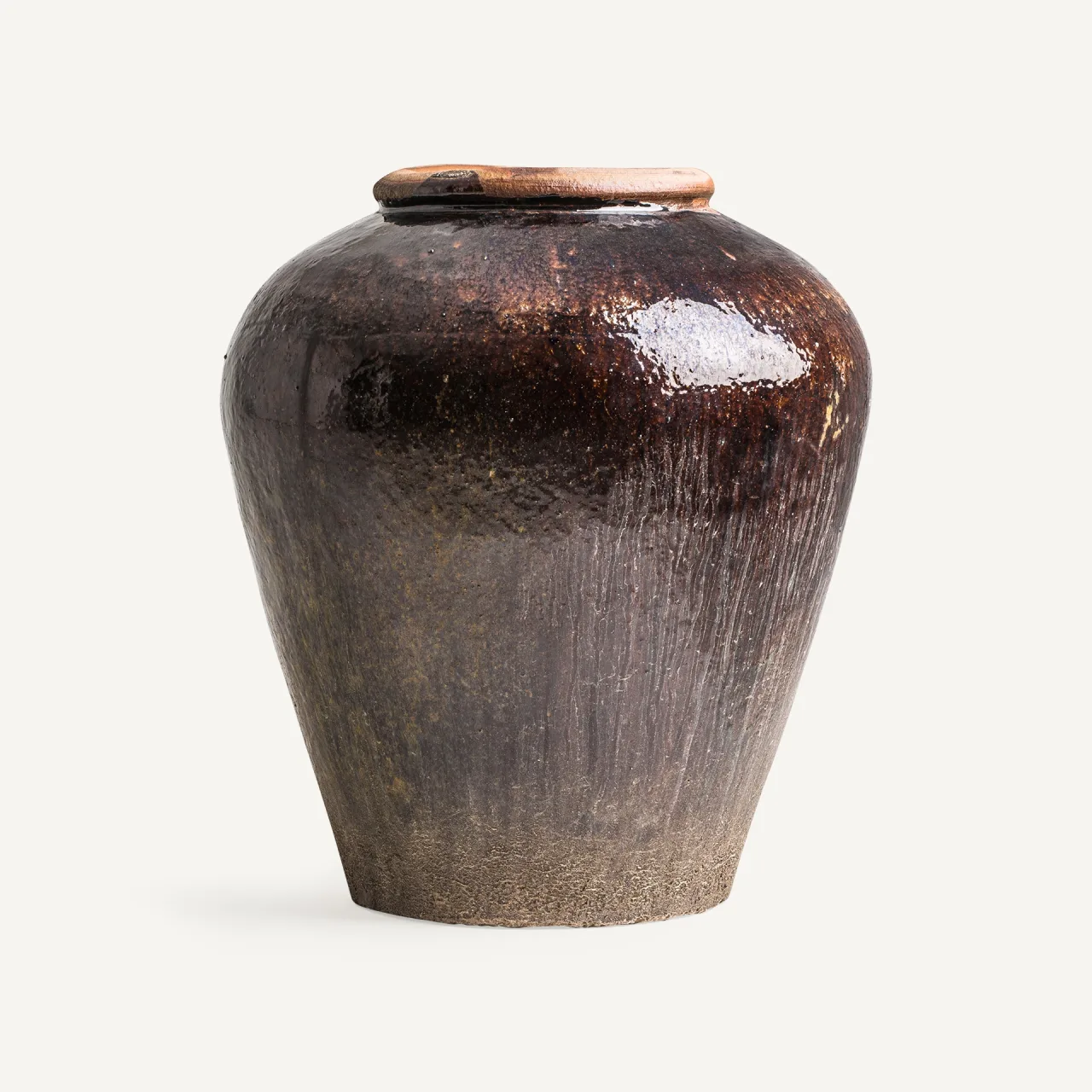 Jarre Lappe céramique chocolat vieilli Vical Home