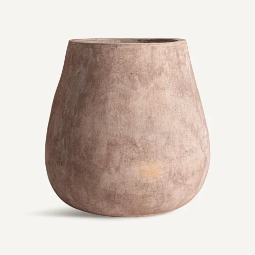 Vase et cache pot Jarre Stevie rose pâle ciment Vical Home