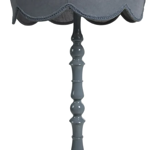 Lampadaire abat-jour à franges en lin écru et bleu Ethan Chloé 150 cm — vue 3