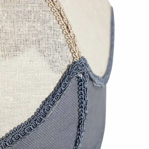 Lampadaire abat-jour à franges en lin écru et bleu Ethan Chloé 150 cm — vue 6
