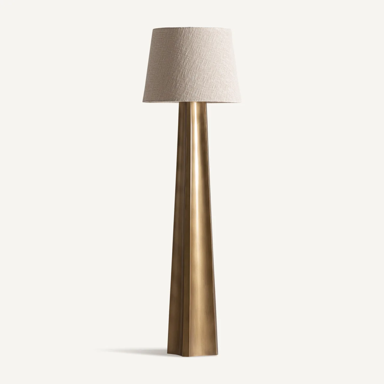 Lampadaire fer doré et coton écru 171 cm Vical Home