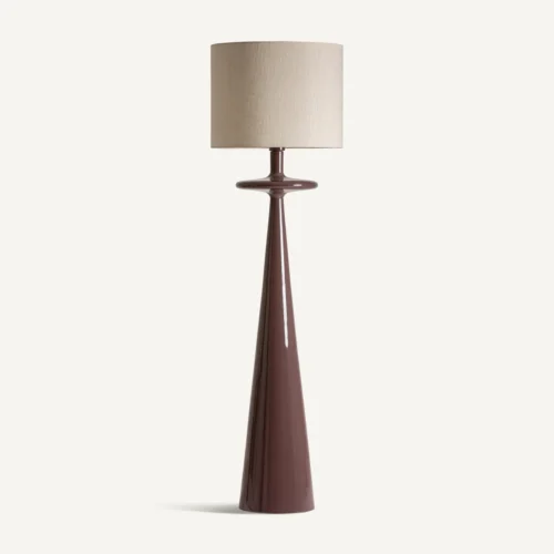 Lampadaire fer marron et coton écru 165 cm Vical Home