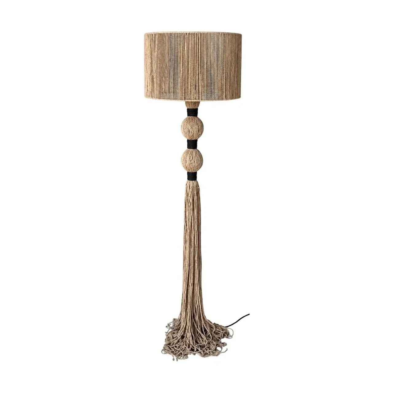 Lampadaire Pendeloque Naturel & Noir Athezza