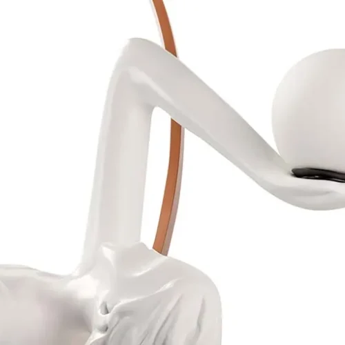 Lampadaire sculpture danseuse blanche rubans cuivrés Ethan Chloé 193 cm — vue 6
