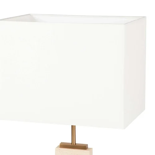 Lampadaire travertin blocs empilés abat-jour lin Ethan Chloé 146 cm — vue 3