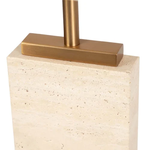 Lampadaire travertin blocs empilés abat-jour lin Ethan Chloé 146 cm — vue 4