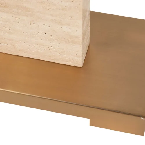 Lampadaire travertin blocs empilés abat-jour lin Ethan Chloé 146 cm — vue 6