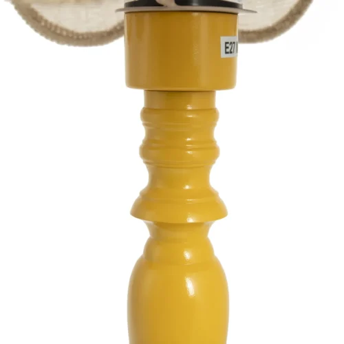 Lampe à poser abat-jour festonné lin pied jaune Ethan Chloé 61 cm — vue 2