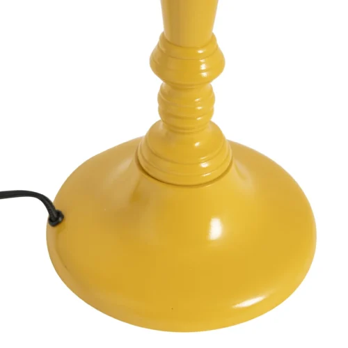 Lampe à poser abat-jour festonné lin pied jaune Ethan Chloé 61 cm — vue 3