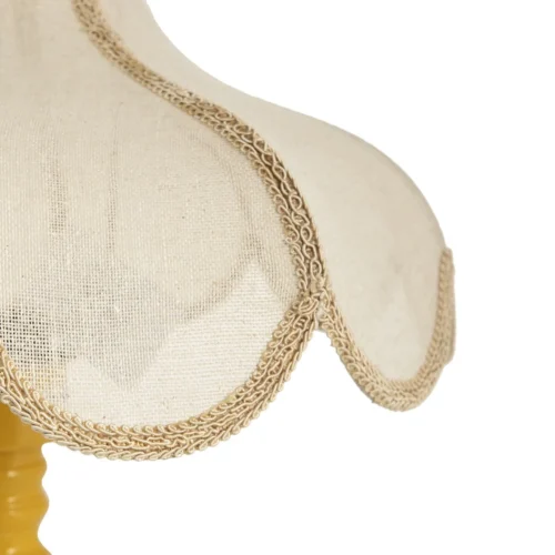 Lampe à poser abat-jour festonné lin pied jaune Ethan Chloé 61 cm — vue 5