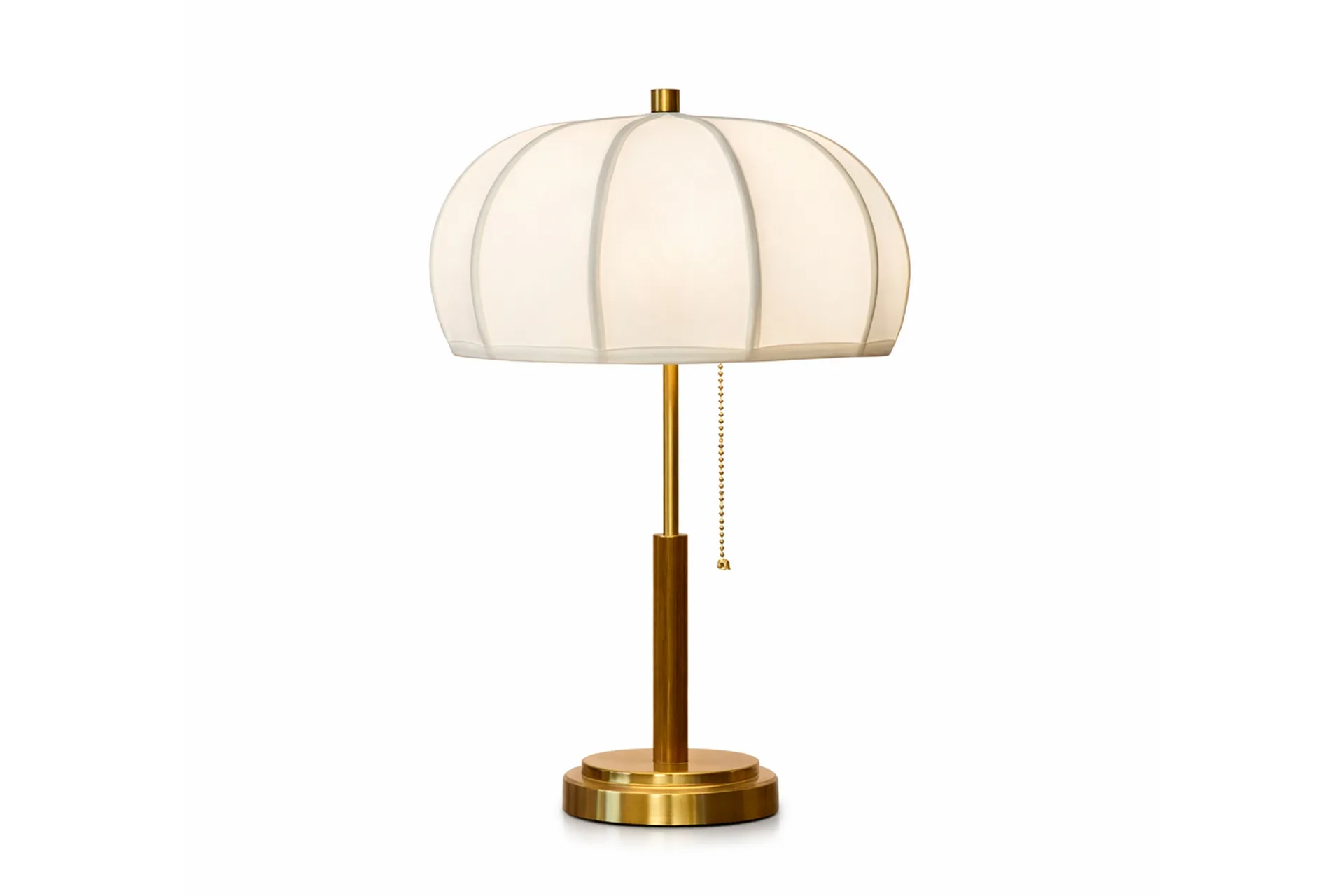 Lampe à poser abat-jour godronné métal doré Ethan Chloé 57 cm