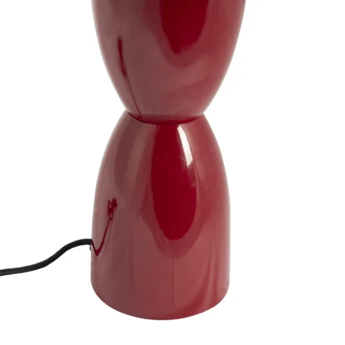 Lampe à poser abat-jour jute pied laqué rouge Ethan Chloé 50 cm — vue 3