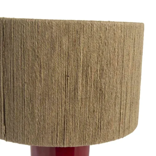 Lampe à poser abat-jour jute pied laqué rouge Ethan Chloé 50 cm — vue 5