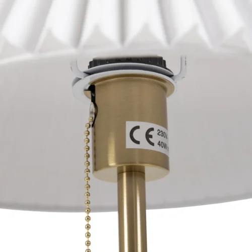 Lampe à poser abat-jour plissé blanc fût brun Ethan Chloé 50 cm — vue 4