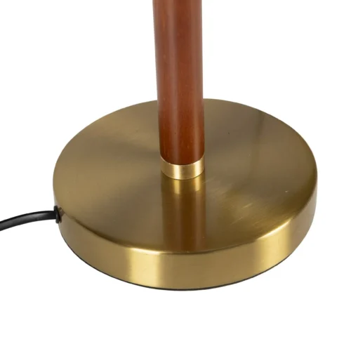 Lampe à poser abat-jour plissé blanc fût brun Ethan Chloé 50 cm — vue 5