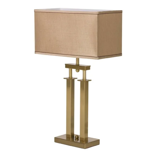 Lampe à poser abat-jour rectangulaire monture dorée Ethan Chloé 68 cm — vue 2