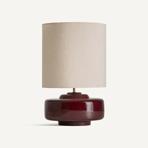 Lampe à poser design Lampe à poser bordeaux et écru Vical Home