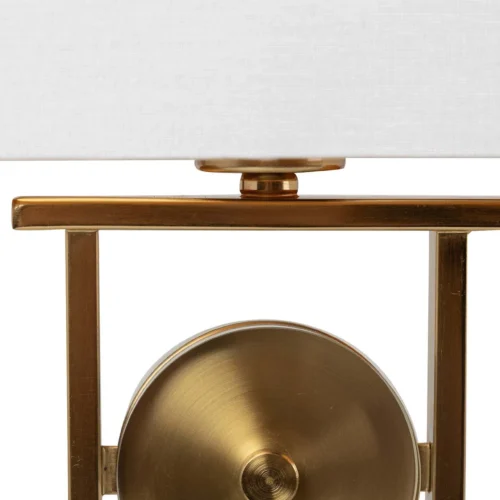 Lampe à poser cadre doré à trois médaillons cerclés de verre Ethan Chloé 70 cm — vue 8