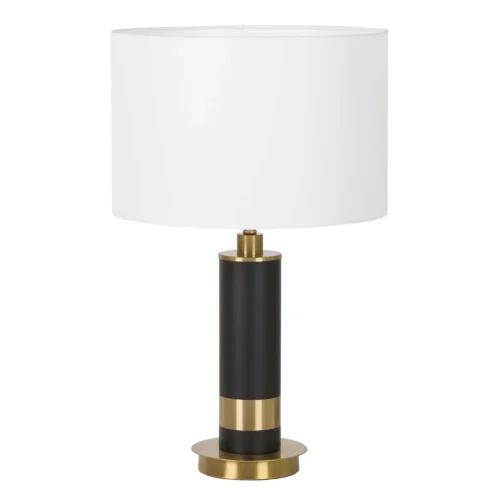 Lampe à poser colonne noire embase dorée Ethan Chloé 57 cm de haut