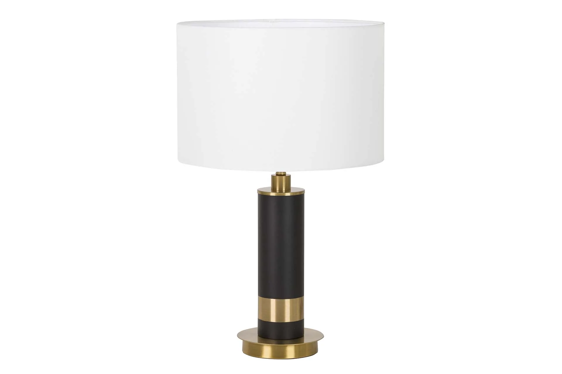 Lampe à poser colonne noire embase dorée Ethan Chloé 57 cm de haut