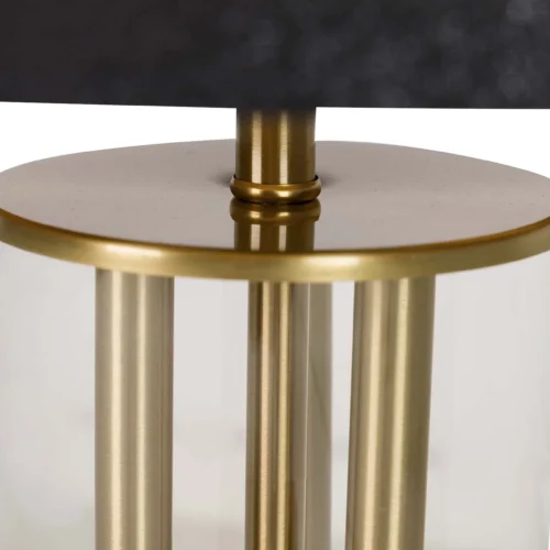 Lampe à poser colonnes de verre abat-jour noir Ethan Chloé 65 cm — vue 3