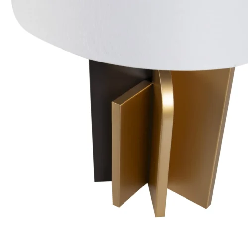 Lampe à poser diffuseur cylindrique blanc socle noir et doré Ethan Chloé 68 cm — vue 2