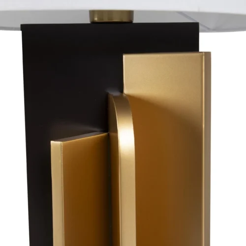 Lampe à poser diffuseur cylindrique blanc socle noir et doré Ethan Chloé 68 cm — vue 4