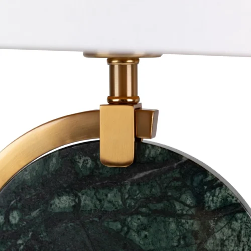 Lampe à poser disque de marbre vert cerclé doré Dubai Ethan Chloé 67 cm — vue 6
