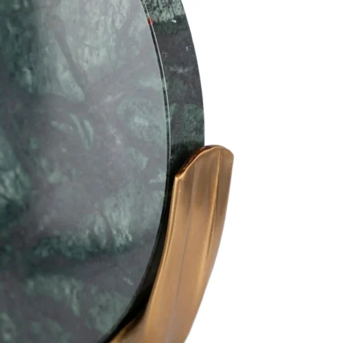 Lampe à poser disque de marbre vert cerclé doré Dubai Ethan Chloé 67 cm — vue 7