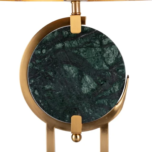 Lampe à poser disque de marbre vert cerclé doré Dubai Ethan Chloé 67 cm — vue 8