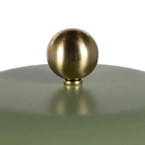 Lampe à poser dôme laqué socle blanc bille dorée Ethan Chloé 50 à 55 cm — vue 4