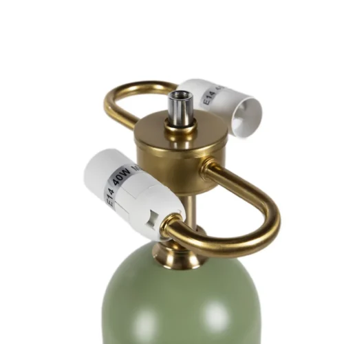 Lampe à poser dôme laqué socle blanc bille dorée Ethan Chloé 50 à 55 cm — vue 5