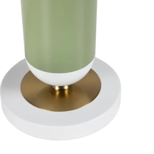 Lampe à poser dôme laqué socle blanc bille dorée Ethan Chloé 50 à 55 cm — vue 6