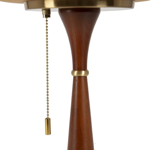 Lampe à poser dôme nervuré ambré fût brun Ethan Chloé 40 cm de haut — vue 5