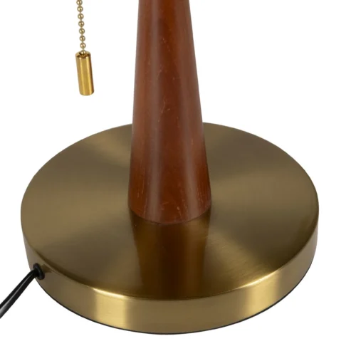 Lampe à poser dôme nervuré ambré fût brun Ethan Chloé 40 cm de haut — vue 6